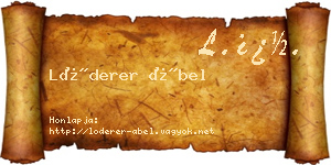 Lóderer Ábel névjegykártya